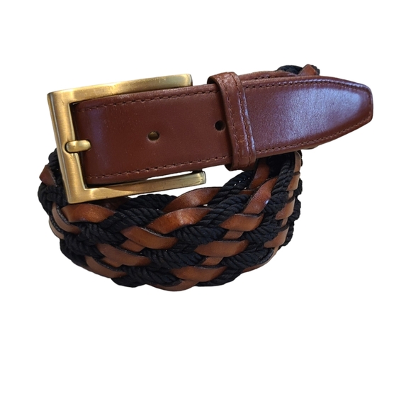 Bullock and Jones Other - Black & Brown Bullock & Jones Braided Leather Belt Made In Italy Size 38
